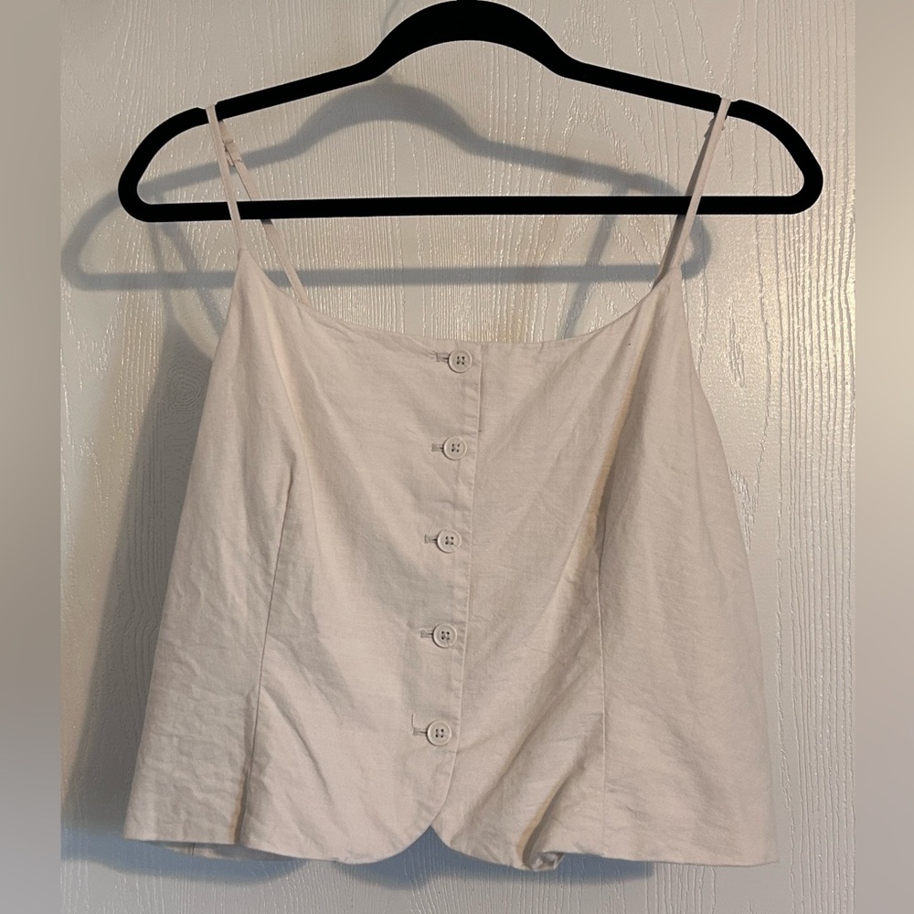 a new day | Cream Button-Front Camisole | Size XL